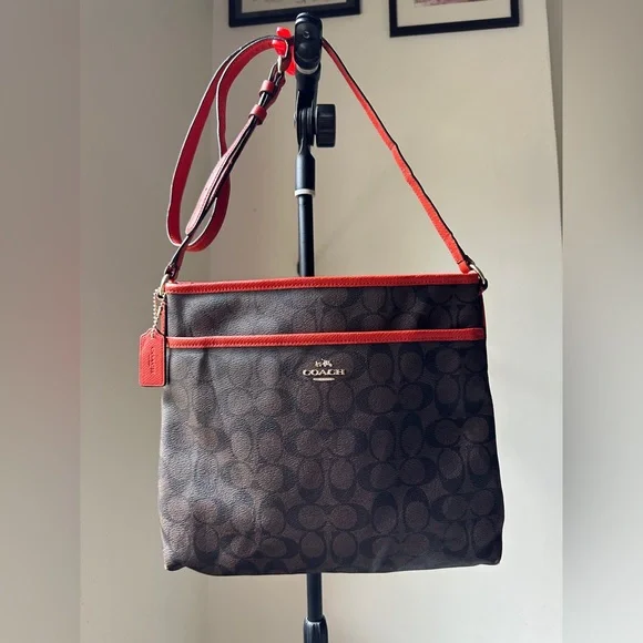 COACH Signature File Crossbody Bag - Picture 1 of 10